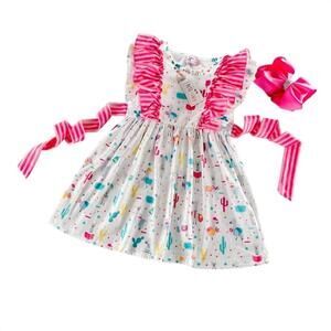 NEW PETE + LUCY girls learning llamas dress in white